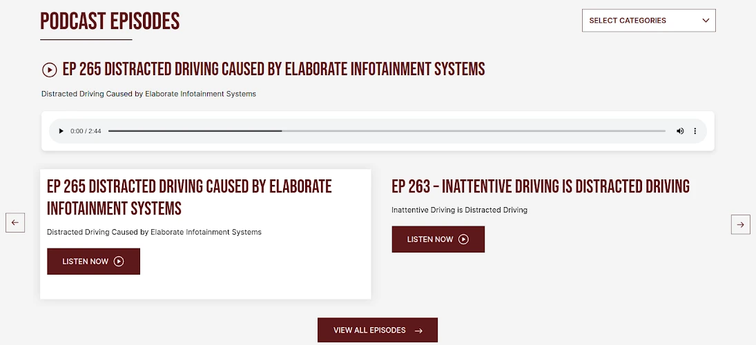 Display Post By Category From Selected Dropdown with Slider and Dynamic Podcast